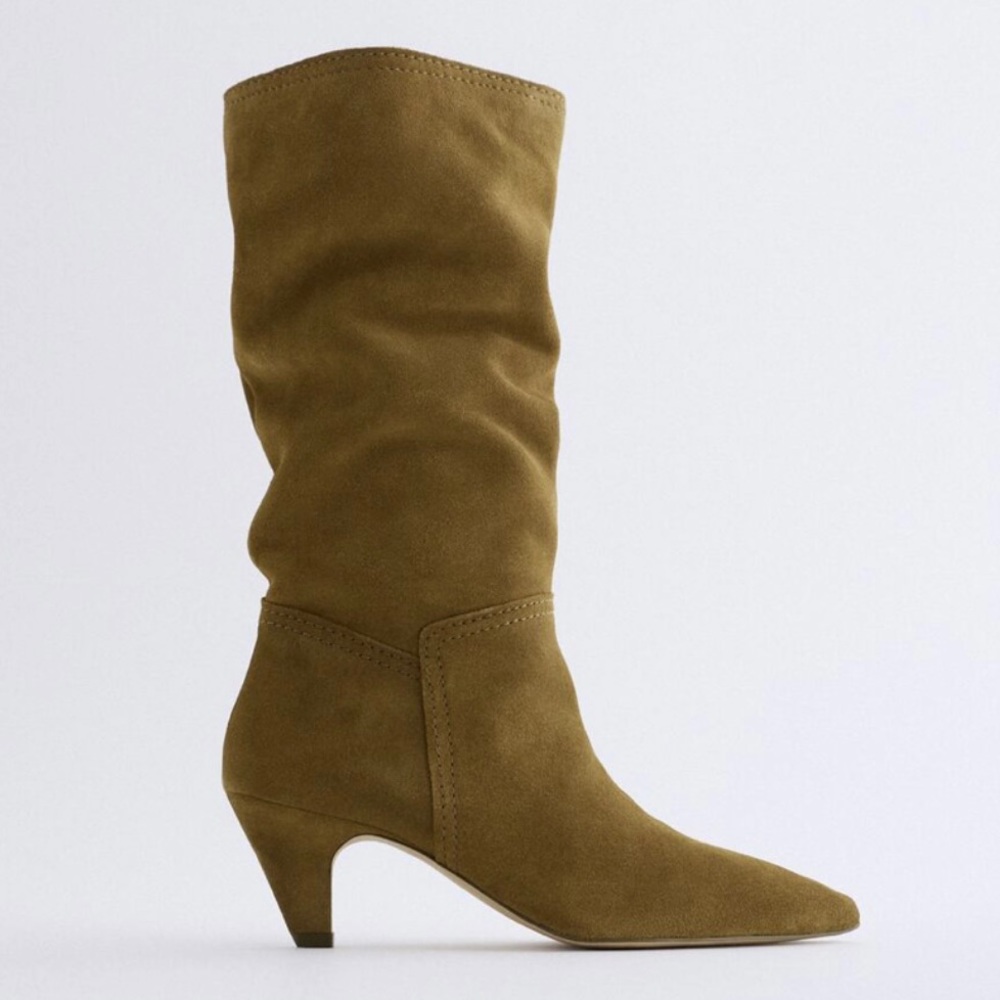 Zara Heeled Split Leather Boot